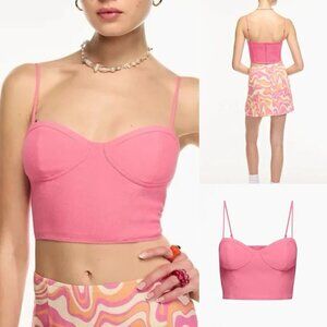 NWT Aritzia Sun-deh Bonnie Bustier Tank Soft Fuchsia Size Large